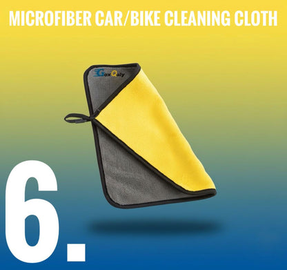 6-in-1 Car Cleaning Bundle – Long Handle Brush, Cleaning Brush mini, AC Vent Cleaner, Microfiber Duster Cloth, Glass Wash Tablets & Mini Dustbin Kit